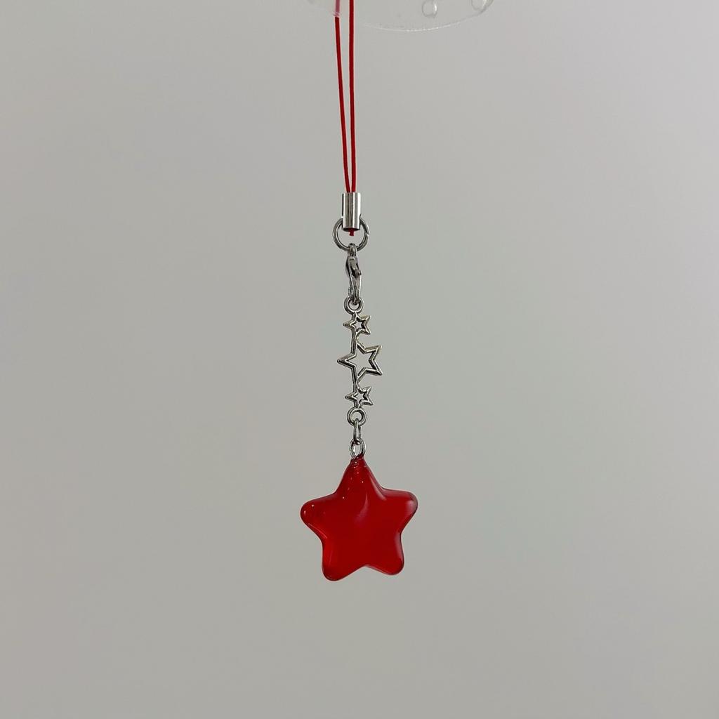 8 Colors Five-Pointed Star Crystal Beads Tassels Charm Keyring Pendant Tags for DIY Keychain Necklace Jewelry Making