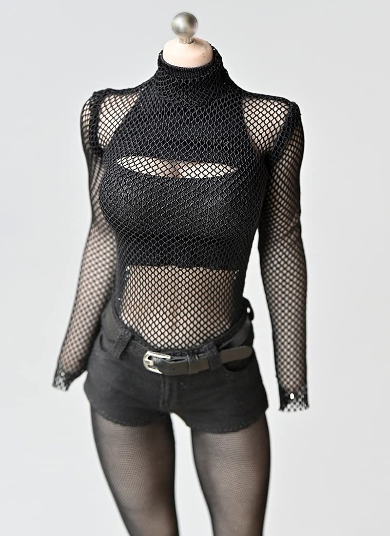 

[TOYBARJAPAN] 1/6 Scale JOA Sexy Black Shirt, Shorts, and Stockings Set for Action Figures (Body and Head Not Included)