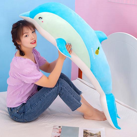 Giant Dolphin Plush Toy Soft Large Dolphin Doll Stuffed Sea Animal Hugging Pillow
