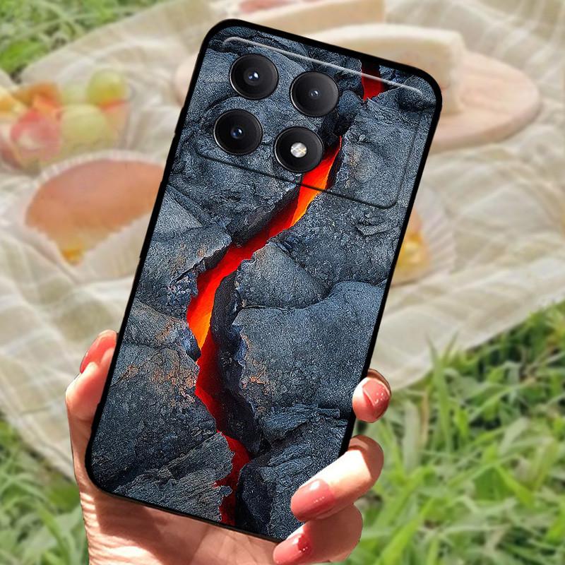 Pro Xiaomi Poco X6 Kryt Poco X 6 X6 Pro 5G Silikonový Měkký Mramorový Černý Nárazník Funda Coque pro Xiaomi Poco X6 Pro Ochranný