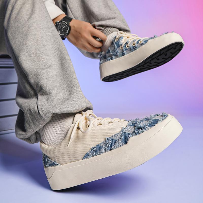 Fashion Couple Shoes High Quality Vulcanized Ragged Canvas Shoes Fashion New Product Retro Thick Sole Men's Shoe Sneakers Canvas Women