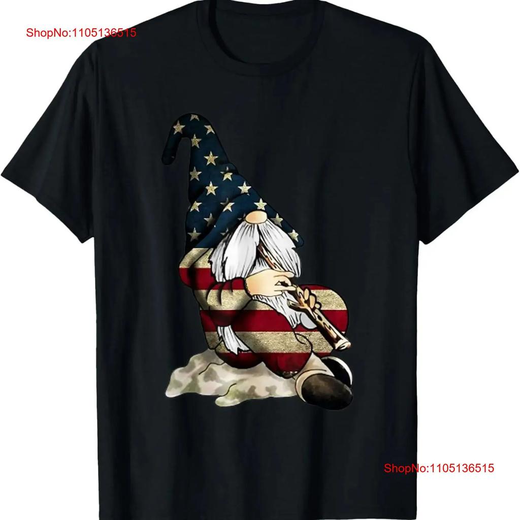 American Flag Gnome Memorial day Independence T Shirt vintage Washed Top For Everyday Wear Stretched Comfortable Breathable
