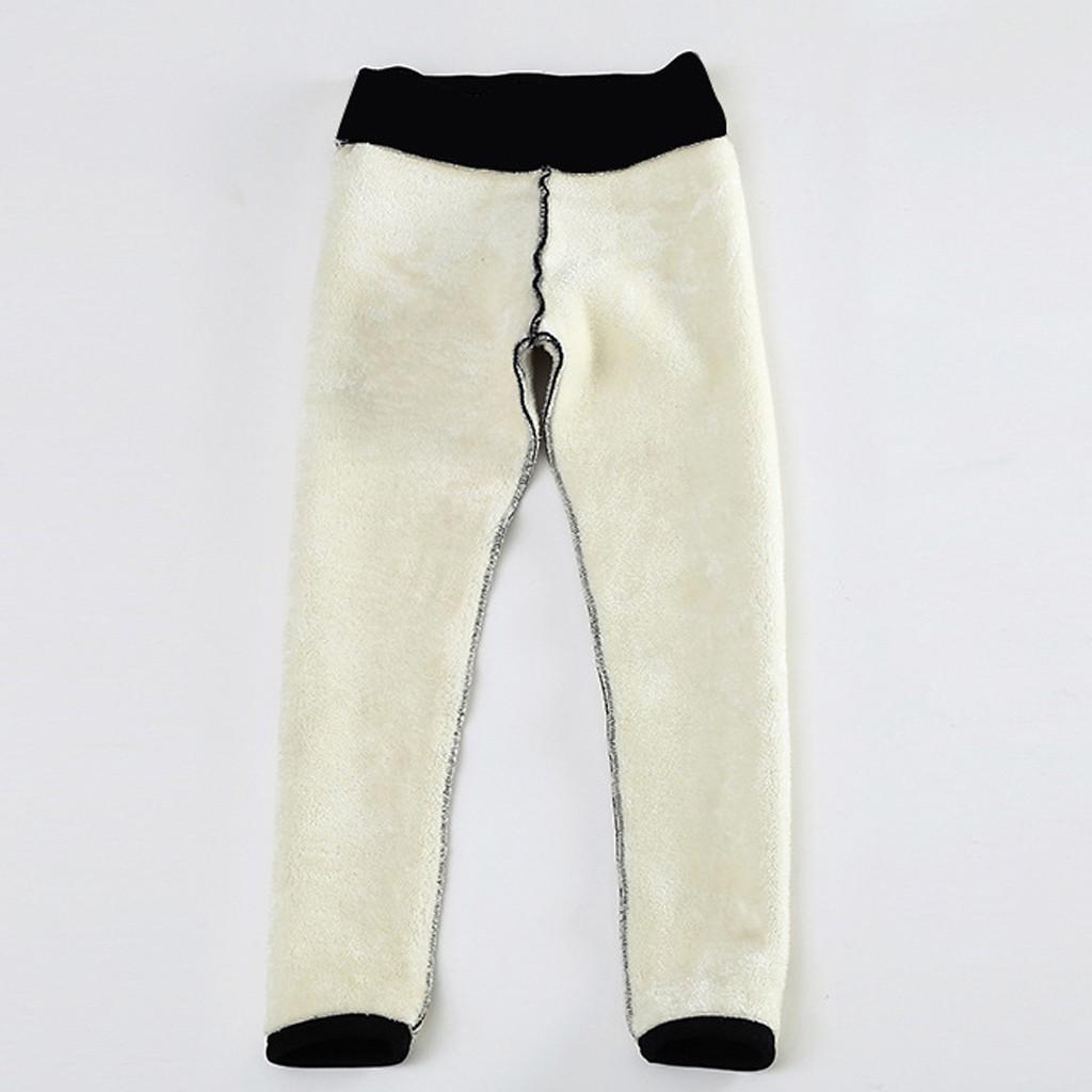 Solid Warm Winter Tight Thick Velvet Wool Women Cashmere Pants Trousers Leggings