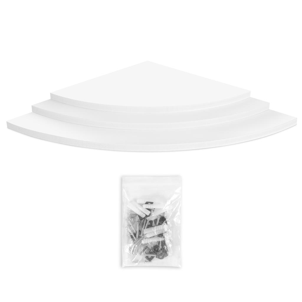 3Pcs Floating Corner Shelf Wall Mounted Storage Rack Bookshelves Home Furniture Office Decor