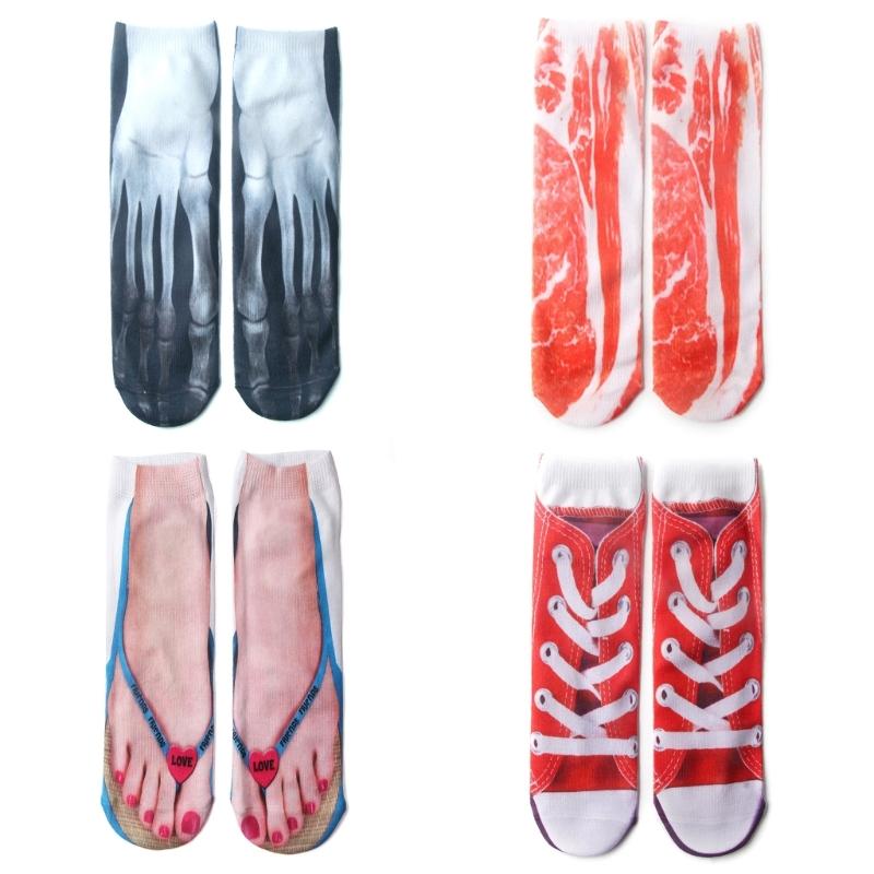 1 Paar Herren Damen Warme Socken Baumwolle Niedrig geschnittene Knöchelsocken Neuartiges Muster Strümpfe Herbst Winter Gemütlich Warm Crew Socken Geschenk