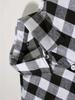 European Size Plaid Hooded Short-Sleeved Men's Cardigan Shirt with Double Pocket Flap
