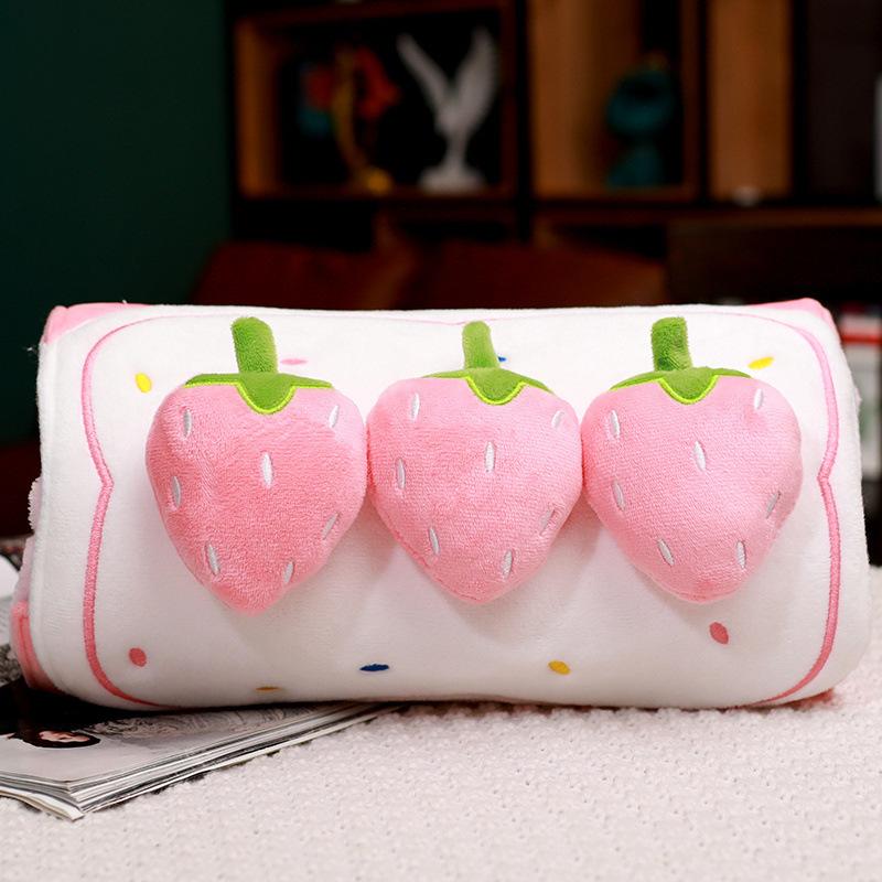 

Фруктовый торт рулет одеяло плюшевая игрушка клубника кукла подушка одеяло офис сон автомобиль подушка девочка подарок Large blanket 1.7 * 1.5 meters (0.7kg)