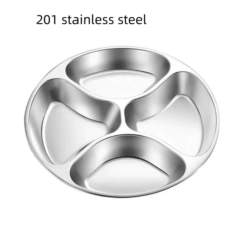 1Pc Stainless Steel Multi-Grid Plate Divider Plate Household Multi-Functional Fruit Pot Onion Ginger Garlic Preparation