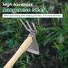 uxcell Garden Hoe and Steel Hoe with Wooden Lightweight Hand Tiller for and Weeding Cultivator, 15" Rust-Resistant, Non-Slip Handle, Backyard, Farm,