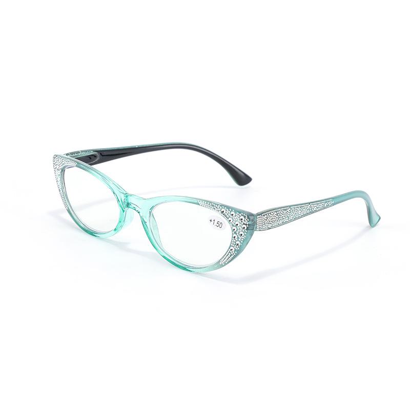 Women's Cat-Eye Diamond-Plated Anti-Blue Light Reading Glasses