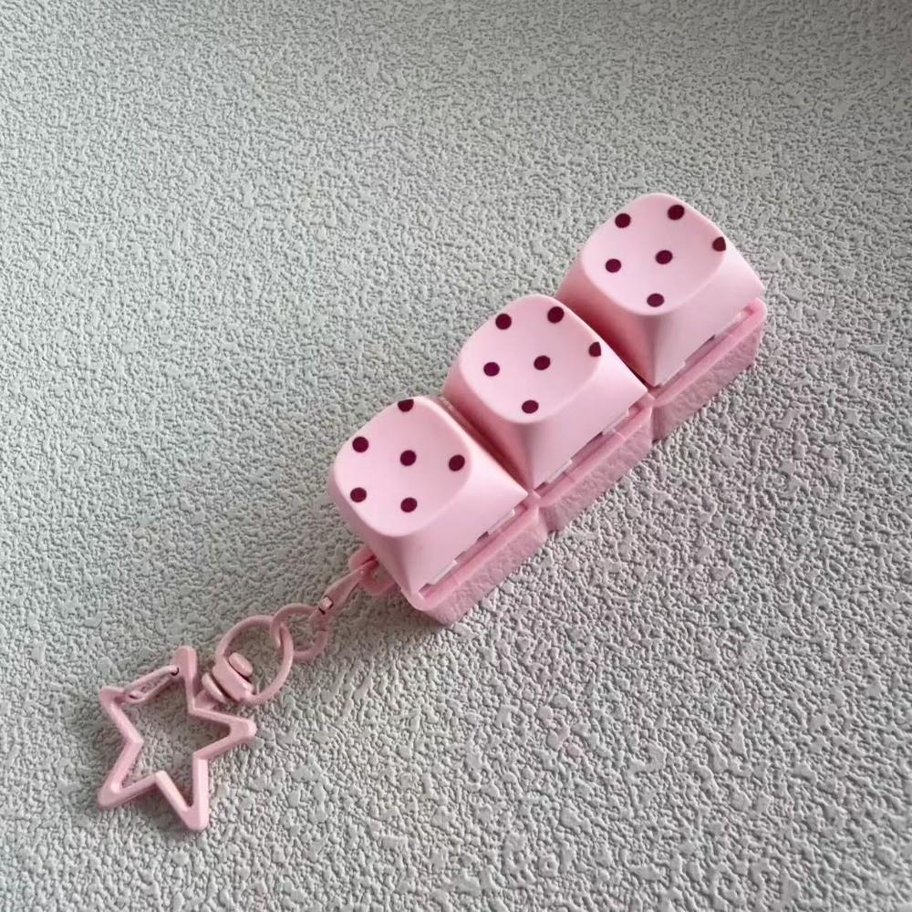 Polka Dot Pattern Fidget Keychain 3/4/6/9 Keys Bag Pendants New Keycap Fidget Toy  for Adult Kid