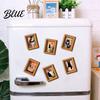 Art Lover Housewarming Gifts Funny Wooden Fridge Magnets Frame Retro Cute Cat Pattern Magnetic Refrigerator Brown Imitation Wood Frames Locker Magnet