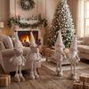 Khaki Kerstkaarten Serie Intrekbaar Beeldje: Oude Man, Rendier, Sneeuwman & Beer Vloerdecoraties