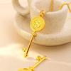 Xiaohongshu Sand Gold Eight-Pointed Star Key Pendant for Women, Elegant Old Money Style Gift for Best Friend or Girlfriend.
