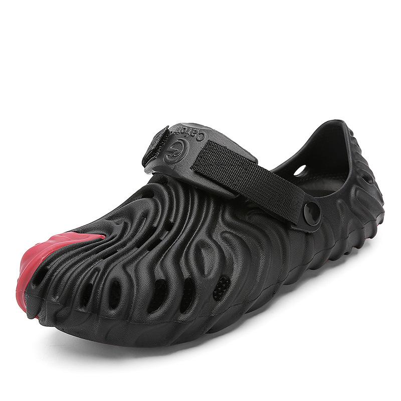 

Fingerprint hole shoes personalized summer casual non-slip platform sandals couple beach bag head slippers 46