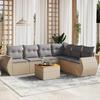 VidaXL Garden Lounge Set with Cushions 7 Pcs, Patio Sofas, Patio Furniture Set, Outdoor Furniture, Beige 3225023