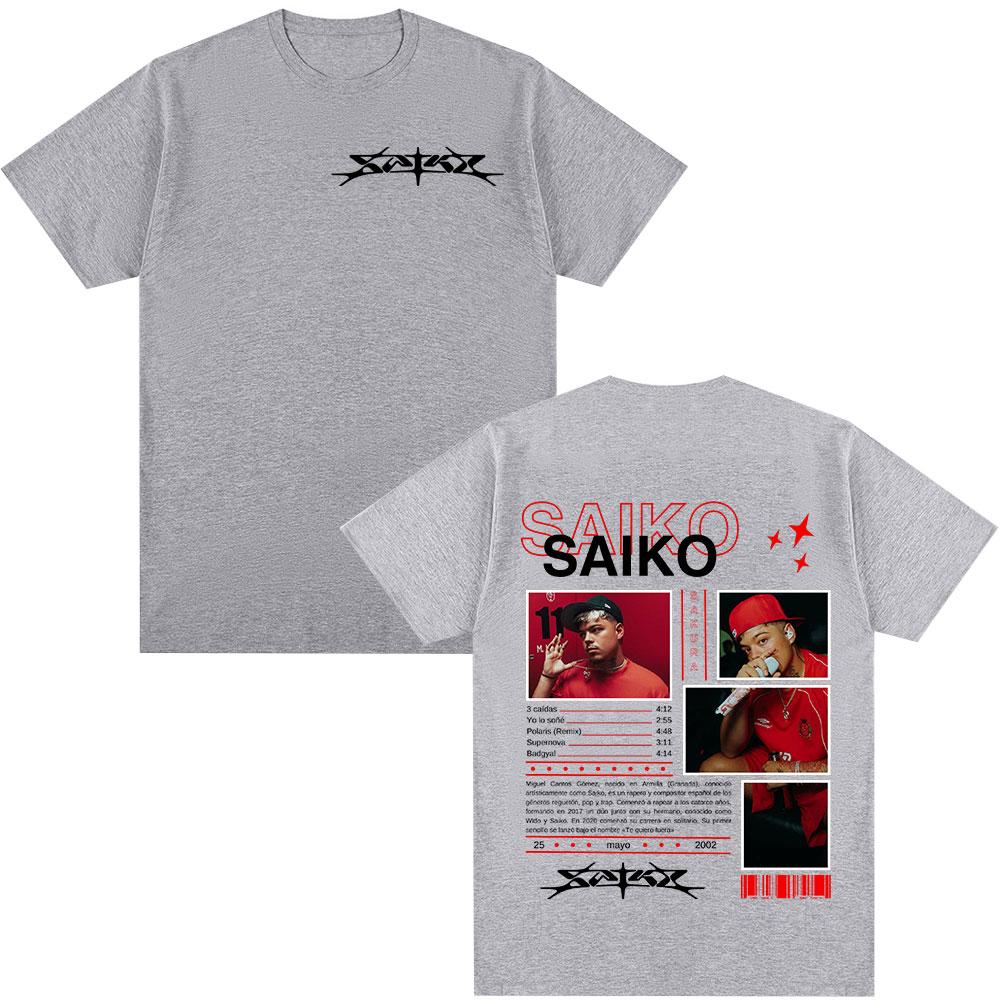 Rapper SAIKO SAKURA Album Merch Tee Shirt Men's Women Fashion Hip Hop T-shirt Casual 100% Cotton Short Sleeves Oversized T Shirt