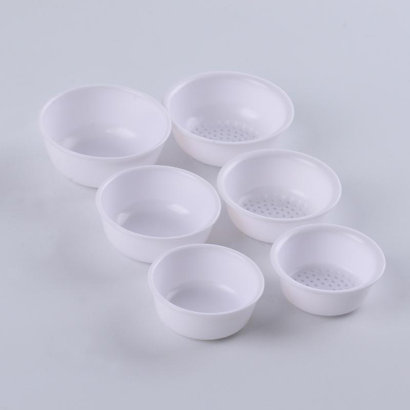 Dollhouse Miniature Plastic Drain Basket Set 6Pcs 1:12 Scale Round Colander Bowls for Home Decor Collectibles