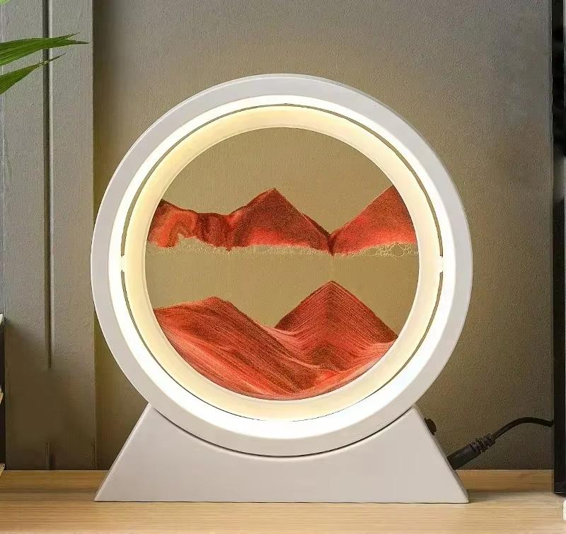 Sandscape Kinetic Sand Art Picture Quicksand Table Lamp Dynamic Liquid Hourglass Moving Sand Painting Flowing Sand Home Decor
