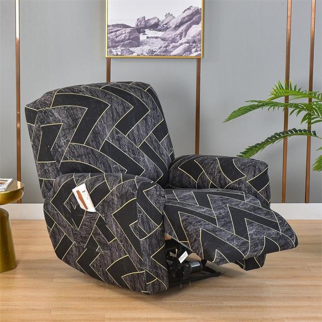 Geometry Printed Flower Stretch Lazy Boy Sofa Cover Recliner Cover Chair Covers For Leather Living Room Recliner Chair Slipcover