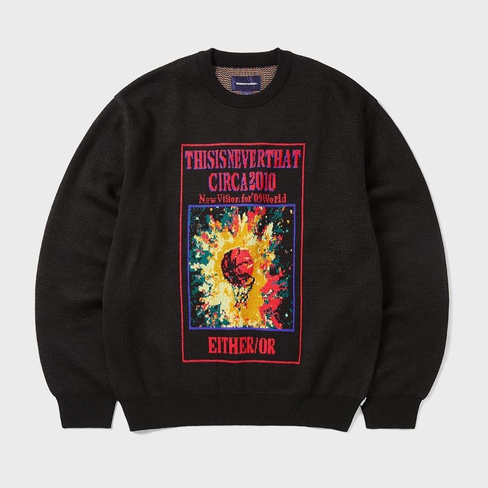 ThIs Is Never That Basketball Hoop Knit Sweater Black S