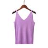 Women's Summer Halter Sexy V-neck Slim Bright Silk Knit Vest Wearing Sleeveless T-shirt Base Top Trend