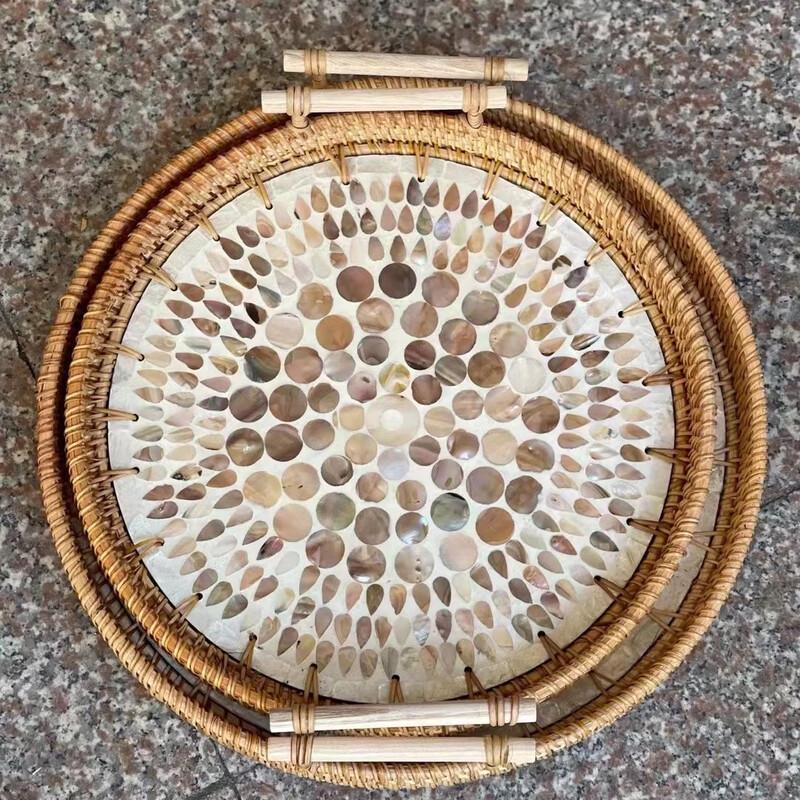 Rattan Woven Shell Fruit and Snack Basket