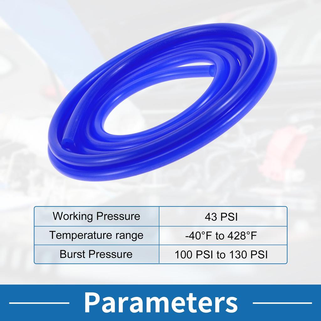 A ABSOPRO Silicone Vacuum Tube Hose High Temperature 10ft 1/8" 3mm ID 3.5mm Thick
