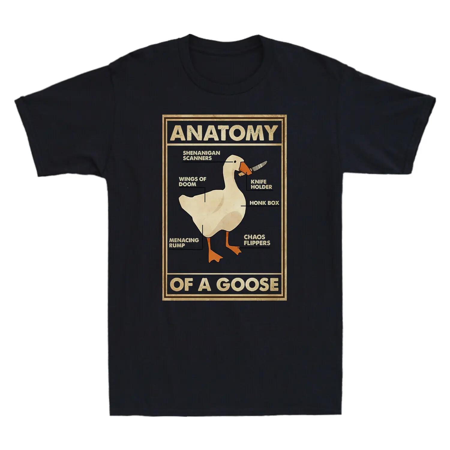 

Anatomy Of A Goose Funny Duck Graphic Gaming Gamer Vintage Black T Shirt Harajuku Gothic Men Tshirt Ullzang Streetwear Top XXXL чёрный