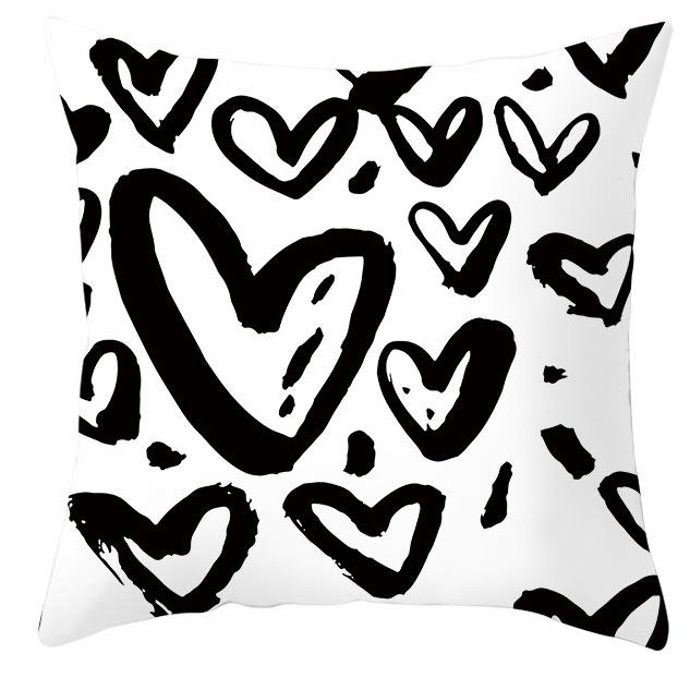New Simple Black and White Plain Pillowcase Geometric Home Cushion Cover