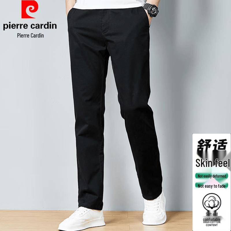Pierre Cardin Men's Summer Breathable Cotton Straight-Leg Casual Pants