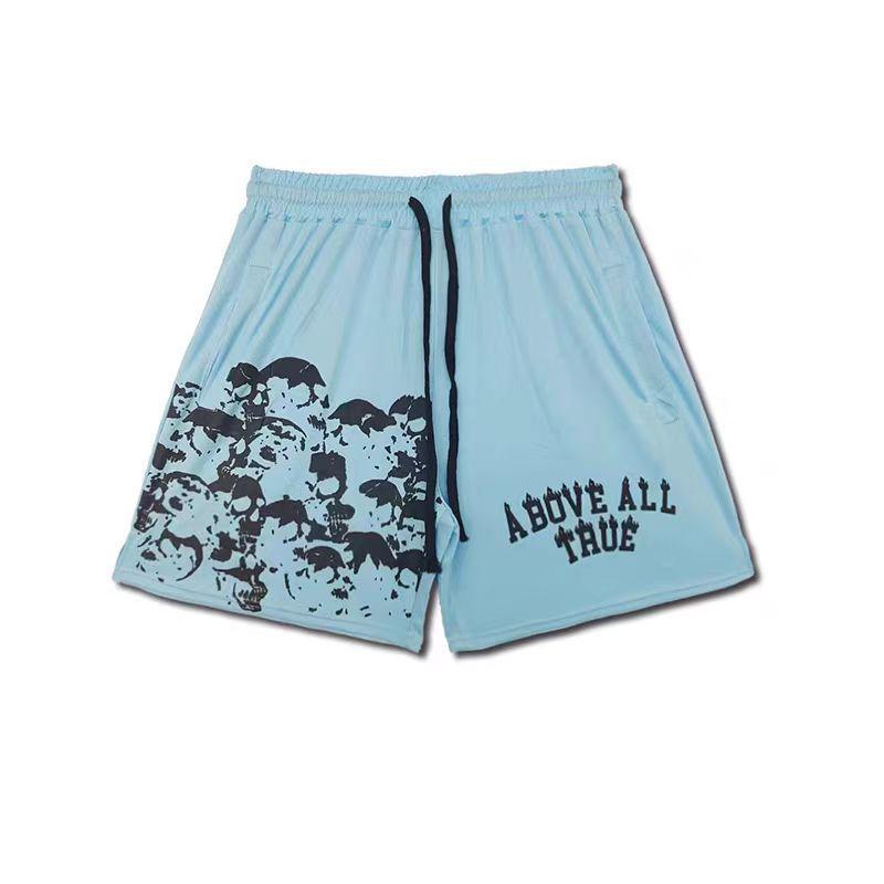 

Мужские быстросохнущие сетчатые пляжные шорты с американским черепом XL небесно-голубой