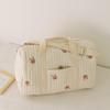 Portable Boston Embroidery Travel Bag - Large Capacity, Lightweight, Messenger Style