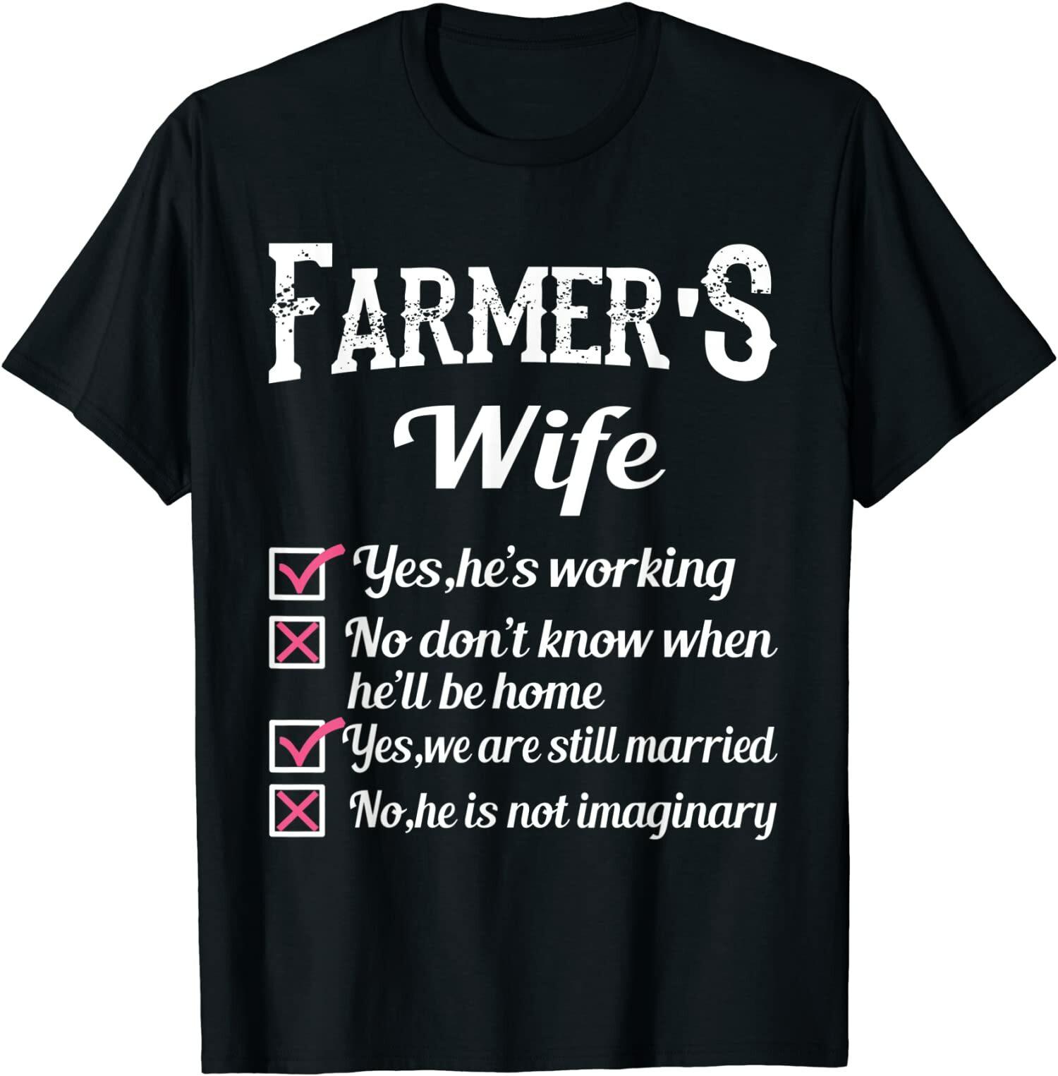 NEW LIMITED Farmer s Wife Checklist Funny Premium Great Gift Idea T-Shirt S-5XL S разноцветный
