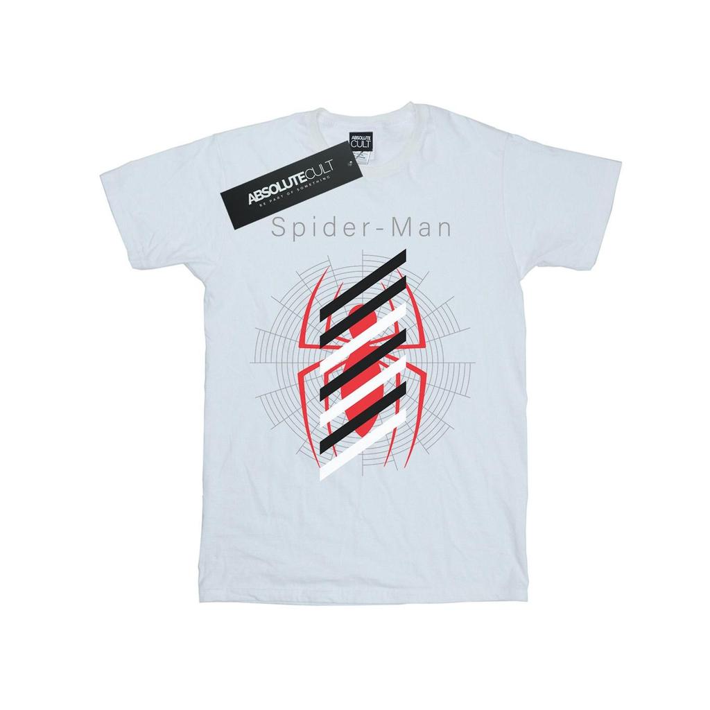 Marvel Mens Spider-Man Logo Stripes T-Shirt