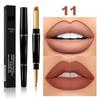 12 colori sexy rossetto rosso opaco fodera per labbra 2 in 1 trucco rossetto opaco durevole impermeabile rossetto rosso nudo labbra cosmetici
