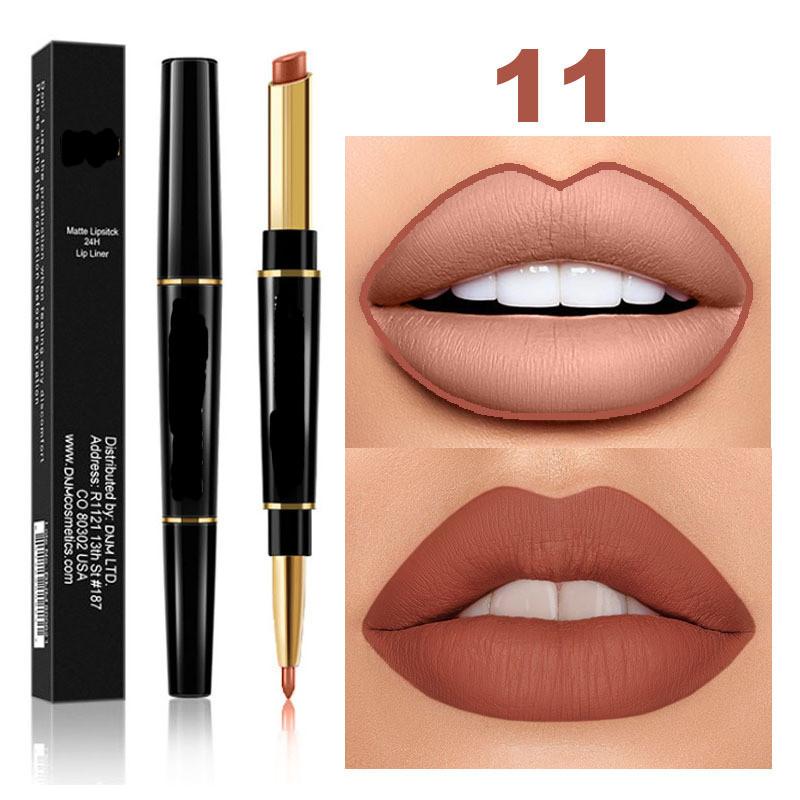 12 colori sexy rossetto rosso opaco fodera per labbra 2 in 1 trucco rossetto opaco durevole impermeabile rossetto rosso nudo labbra cosmetici