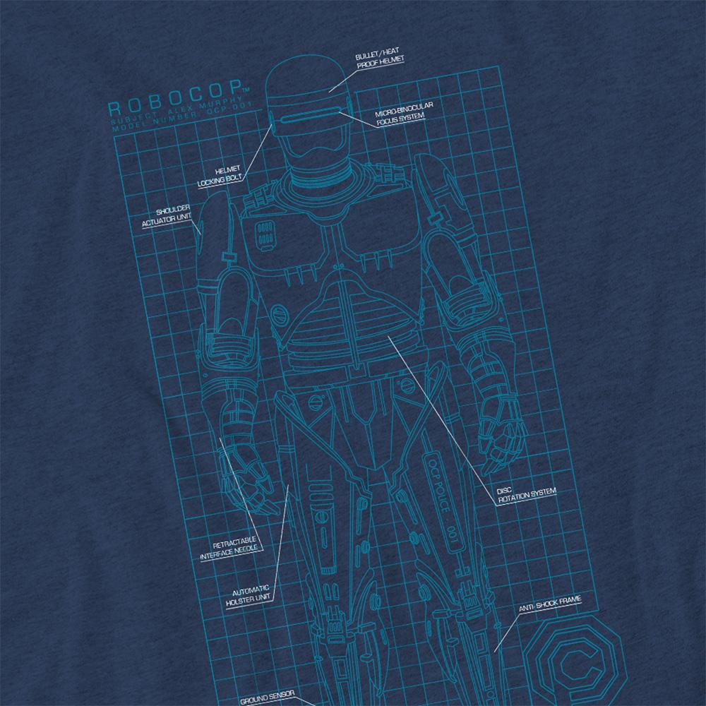 Robocop Unisex Adult Schematic Heather T-Shirt