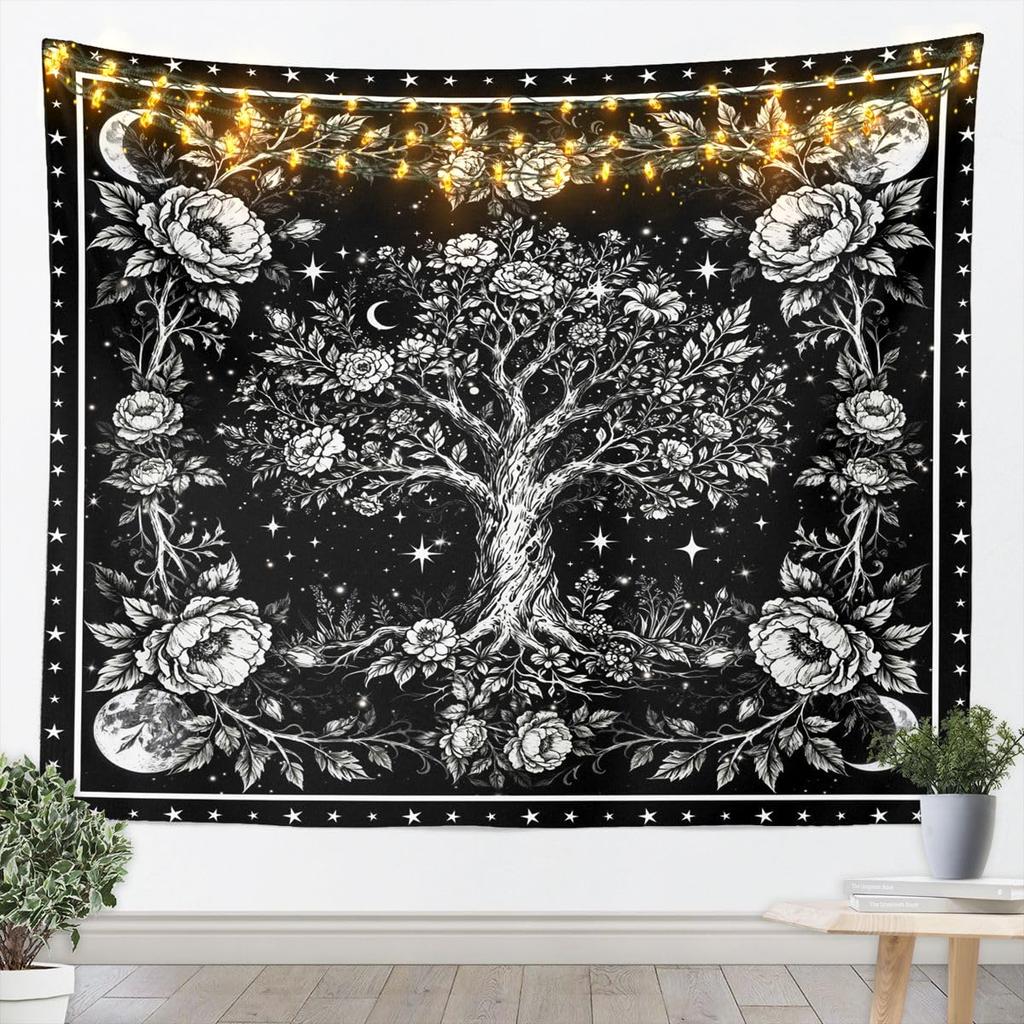 Bohemian Tapestry for Bedroom | Sun and Moon Wall Tapestry Aesthetic Antique Decor Cosmic Galaxy Tapestries, Universe Stars