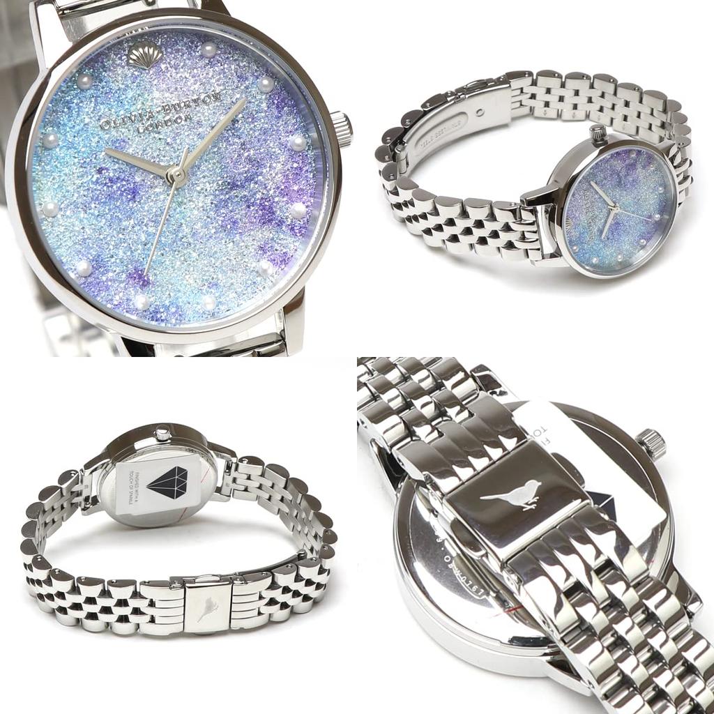 Olivia Burton OB16US43 Under the Sea Pearl Deep Stainless Steel 30mm Women's Watch, Sea, Bracelet, Silver, MIDI, [Used]