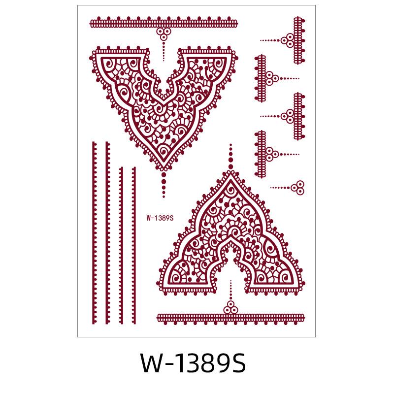 Zhengxiang 2025 Waterproof Brown Floral Lace Henna Tattoo Sticker