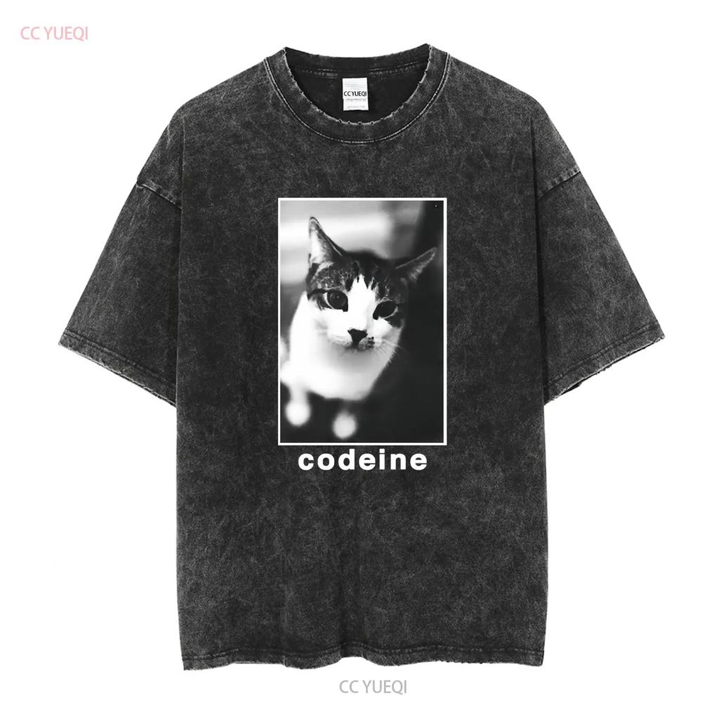 Codeine T Shirt long or short sleeves vintage Washed fashion Unisex Stylish streetwear Slightly homme designer clothes