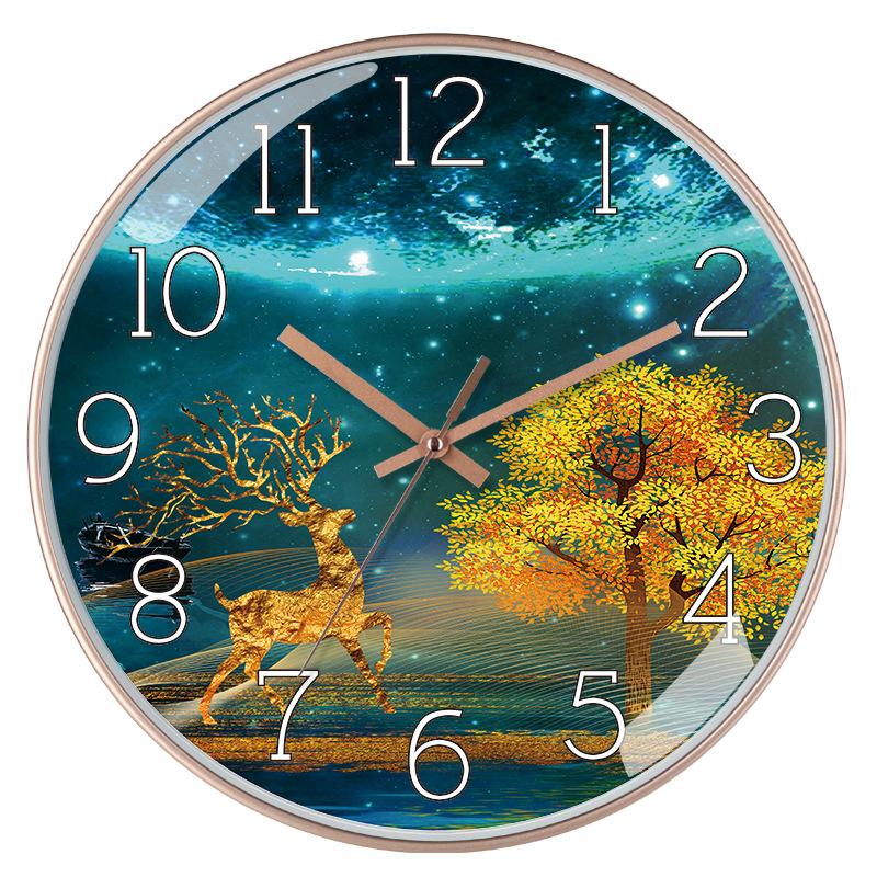 12 Inch 30cm Living Room Deer Head Fashionable Modern Minimalist Art Decoration Creative Quartz Clock Wall Clock