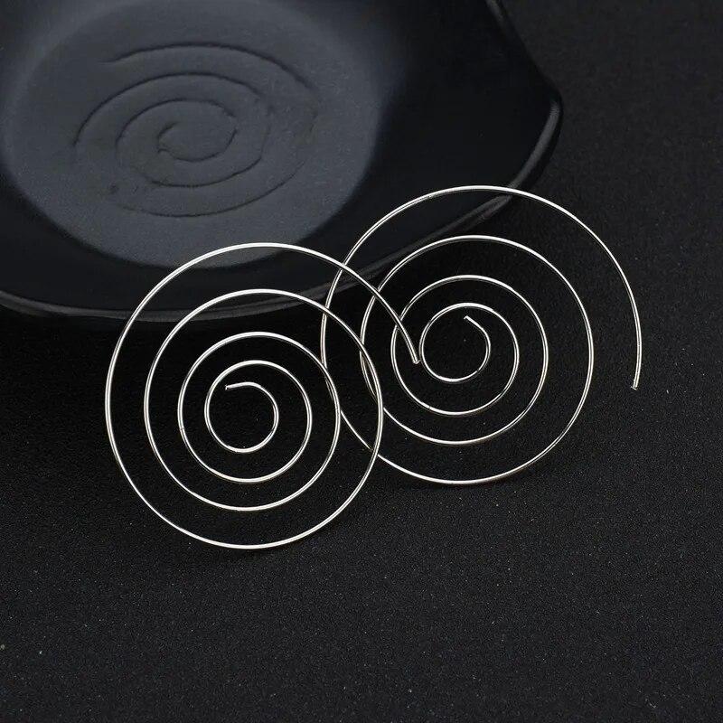 

Hot Statement Brincos Hyperbole Spiral Stud Earring for Women Punk Sexy Jewelry Round Aretes Pendientes Boho Party Gift