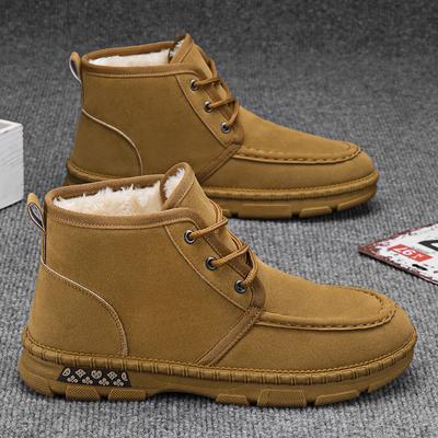 Fashion Men's Winter Boots Snow Boot For Man Round Toe Plus Velvet Thickening Lightweight Casual Shoes Soft Young Comfortable Men Shoe
