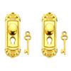 1:12 Scale Miniature Door Lock and Key Set 2 in 1 Pack Door Knocker Lock Set Vintage Dollhouse Decoration Accessories
