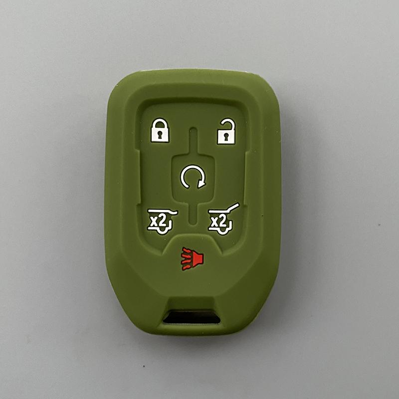 Silicone Car Key Cover Case For Chevrolet Camaro 2015 2016 GMC Yukon Suburban Tahoe Smart 6 Buttons Auto Accessories