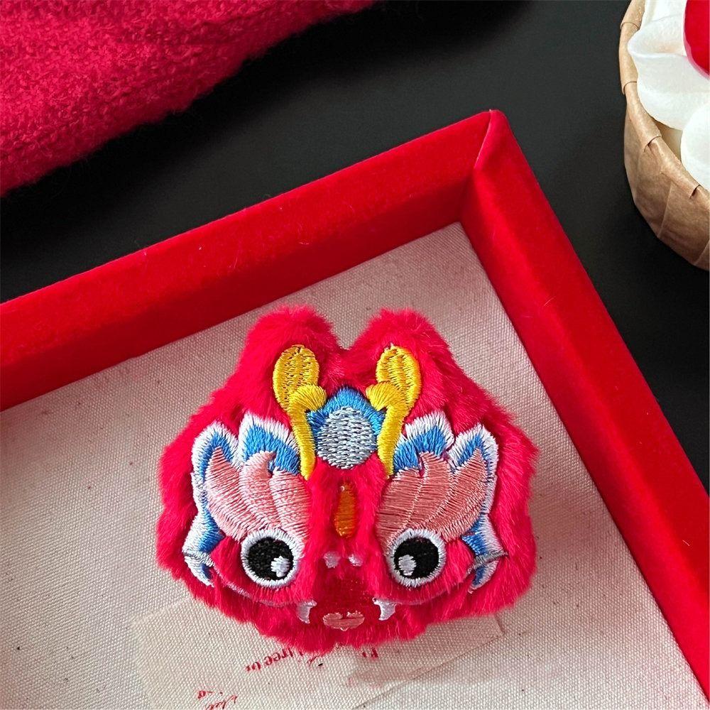 Lucky Lion Dance Brooch Dancing Lion Chinese Style Pin Kawaii Spring Festival Pin  Unisex