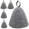 5Pcs Soft Wool Sauna Hat Supple Lightweight Sauna Hat for Spa Bathing Steaming Heat Protection Comfortable Household Bath