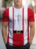 Creative Santa Claus Printed Men's T-Shirt Merry Christmas Casual O-neck Loose Short Sleeve Tops Fashionable Comfortable Breathable T-shirt